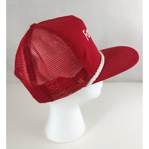 Vintage Farmland COOP Red Mesh Back Corded Snapback Baseball Cap Trucker Hat USA - Picture 3 of 7